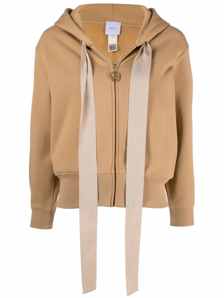 Patou bow-detail logo hoodie - Neutrals Cover