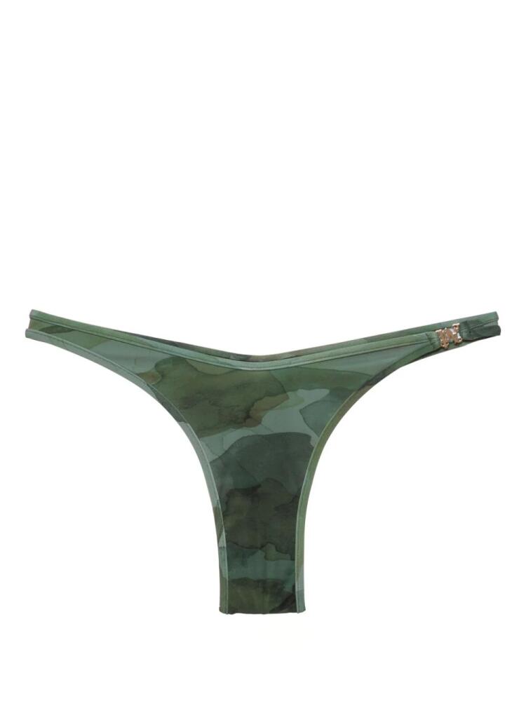 Palm Angels Camo-print bikini bottoms - Green Cover