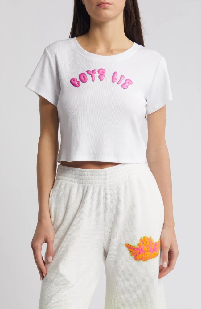 BOYS LIE Sour Patch Crop Graphic T-Shirt in White Cover