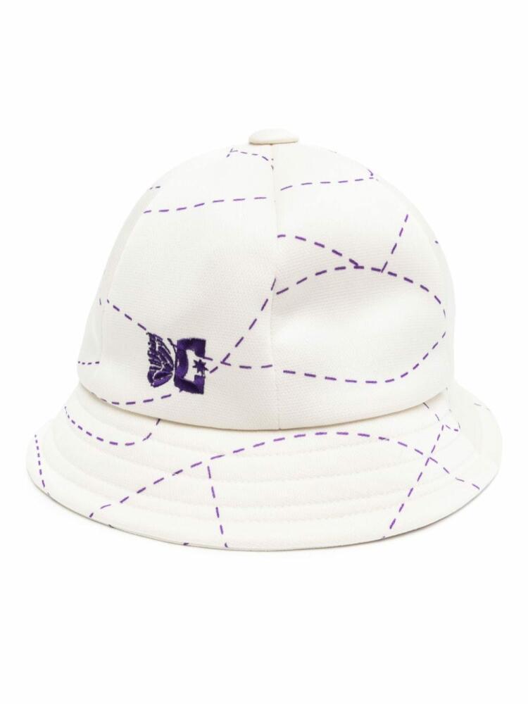 Needles logo-embroidered bucket hat - White Cover