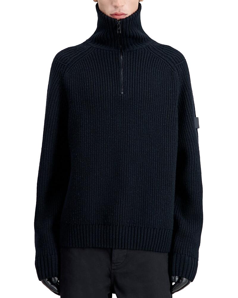 The Kooples Wool Comfort Fit Quarter Zip Roll Neck Sweater Cover