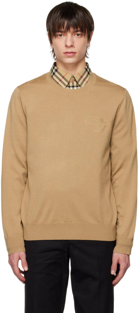 Burberry Tan Embroidered Sweater Cover