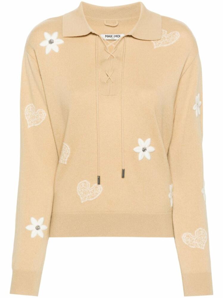 Max & Moi Pinta floral-embroidered jumper - Neutrals Cover