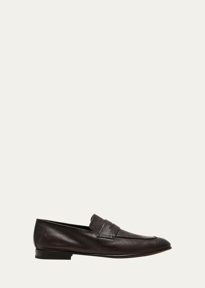 ZEGNA Men's Pebbled Leather Loafers Cover