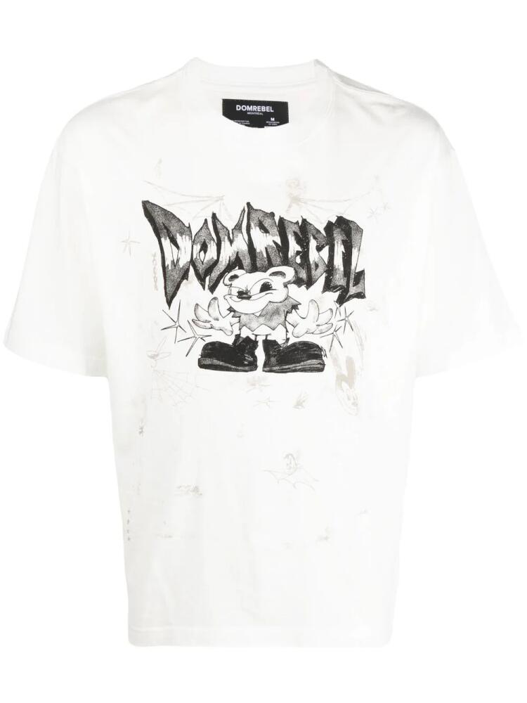 DOMREBEL logo-print graphic T-shirt - White Cover