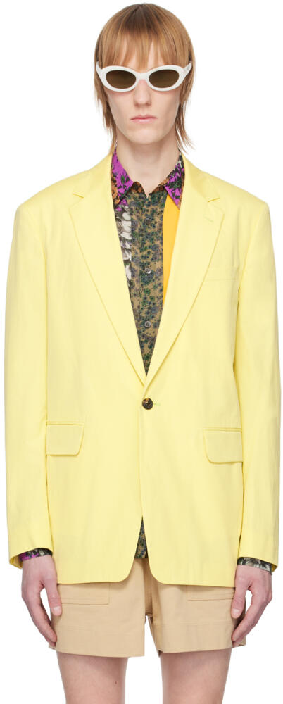 Dries Van Noten Yellow Notched Blazer Cover