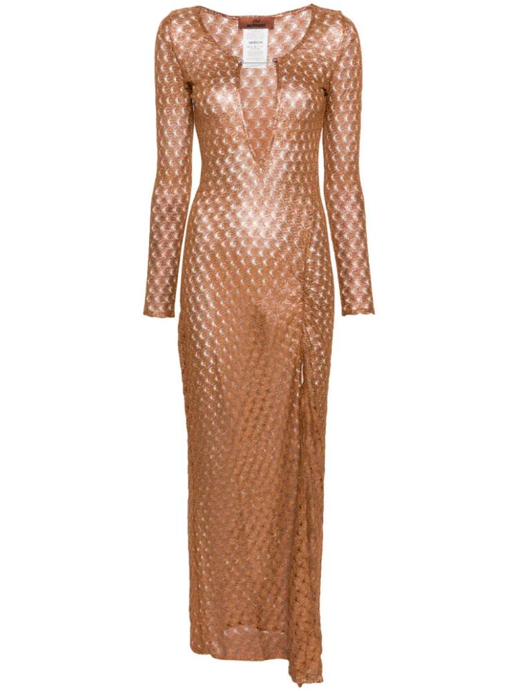 Missoni metallic-lace maxi dress - Brown Cover