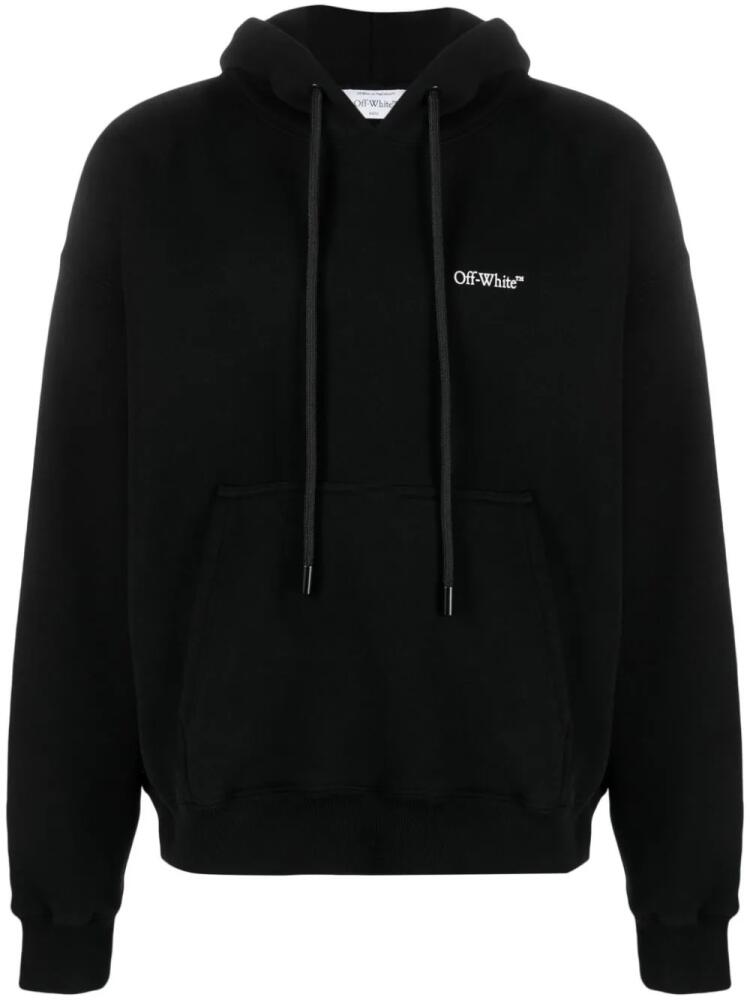 Off-White logo-print long-sleeve hoodie - Black Cover