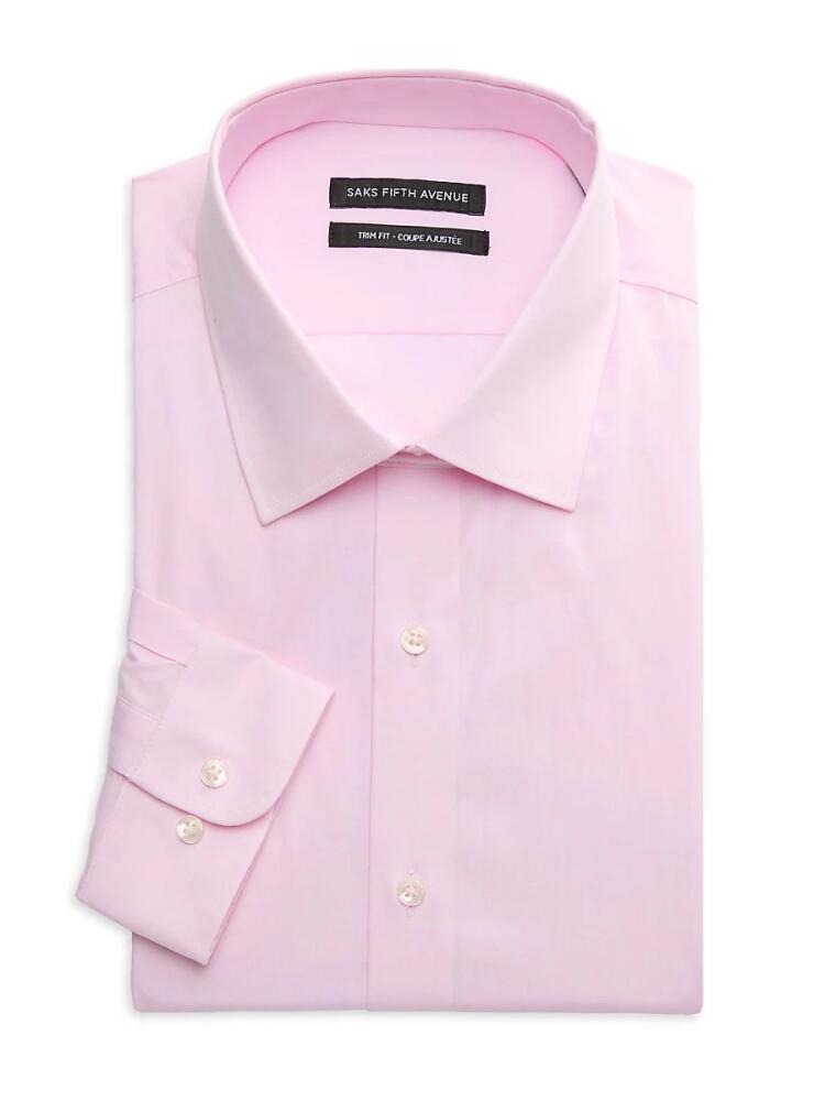 Saks Fifth Avenue Men's Trim Fit Dress Shirt - Pink Cover