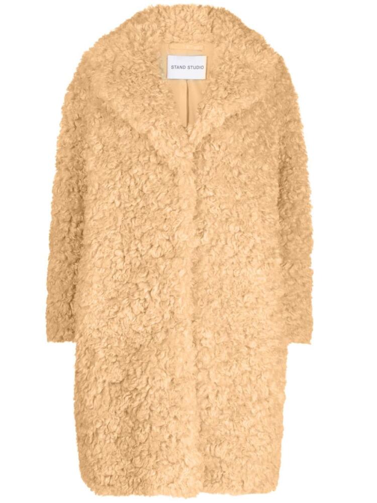 STAND STUDIO Camille faux-shearling coat - Neutrals Cover