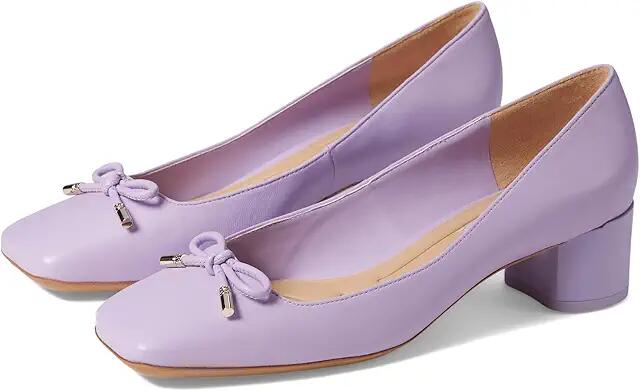 Franco Sarto Natalia Square Toe Block Heel Pumps with Bow (Lilac Purple Leather) High Heels Cover