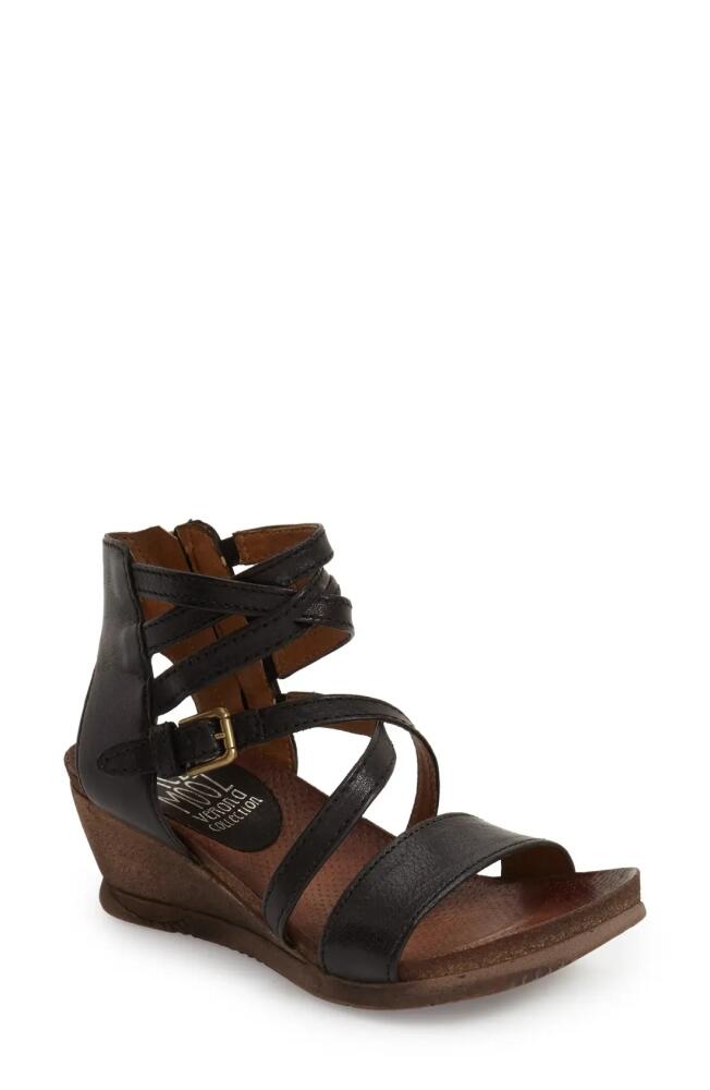 Miz Mooz Shay Strappy Wedge Sandal in Black Cover