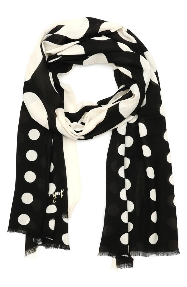 Kate Spade New York dots & bubbles oblong scarf in Black/Cream Cover