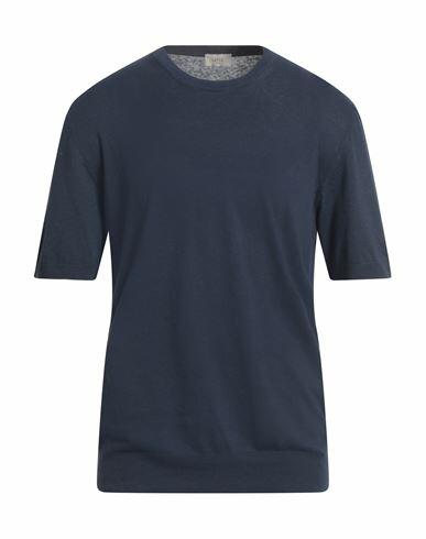 Altea Man Sweater Navy blue Linen, Cotton Cover