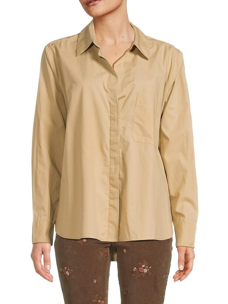 French Connection Women's Relaxed Button Down Shirt - Incense Cover