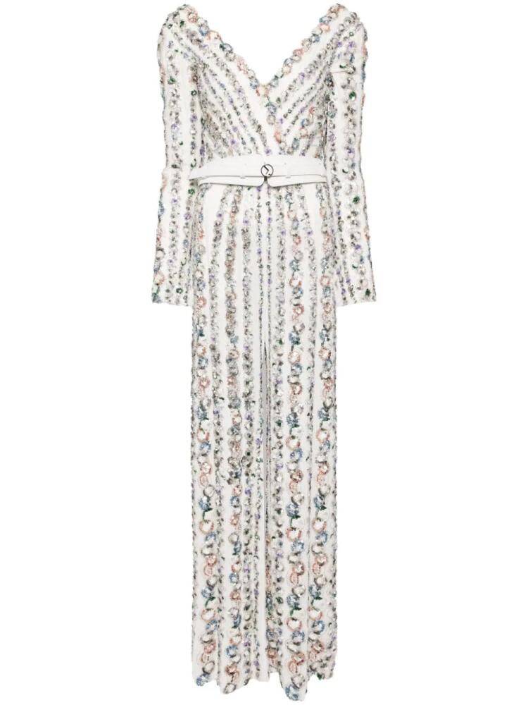 Saiid Kobeisy embellished V-neck jumpsuit - White Cover