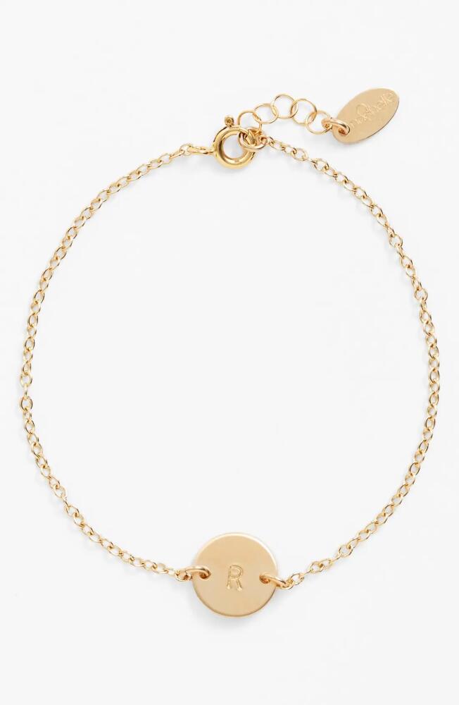 Nashelle Initial Mini Disc Bracelet in 14K Gold Fill R Cover