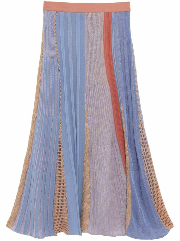 Roberto Collina colourblock panelled midi skirt - Blue Cover