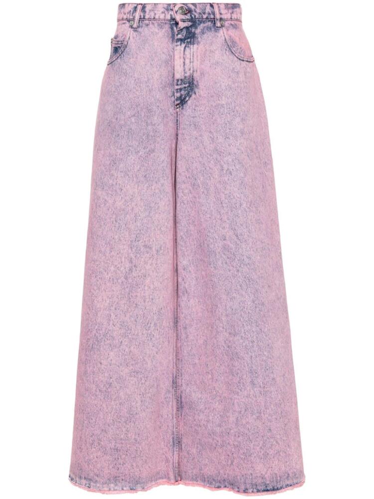 Marni marble-effect wash wide-leg jeans - Pink Cover