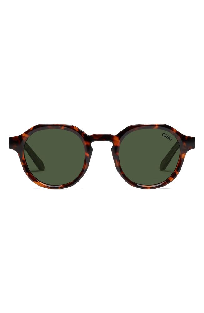 Quay Australia Another Round 48mm Polarized Round Sunglasses in Tortoise /Green Polarized Cover