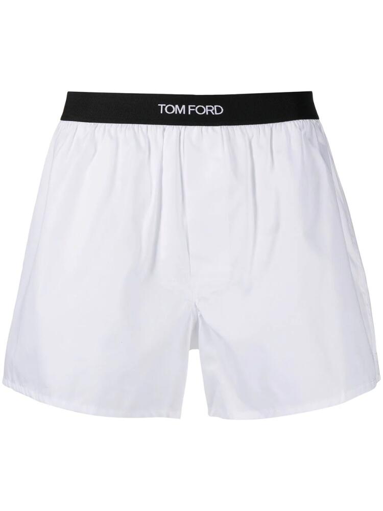 TOM FORD logo-waistband cotton boxers - White Cover