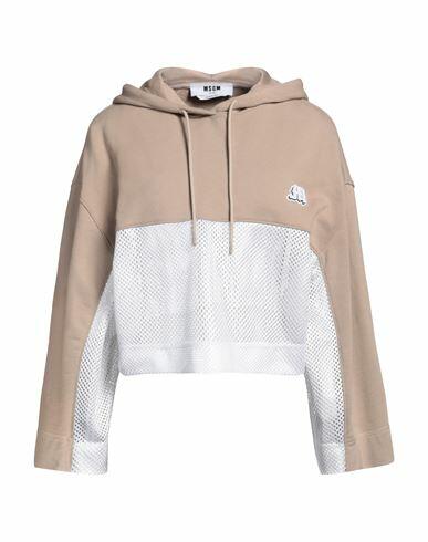 Msgm Woman Sweatshirt Sand Cotton Cover