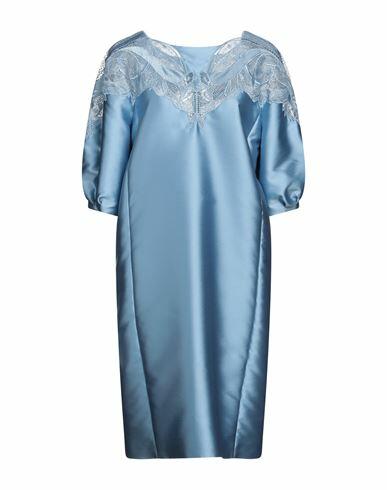 Alberta Ferretti Woman Midi dress Pastel blue Polyester, Silk Cover