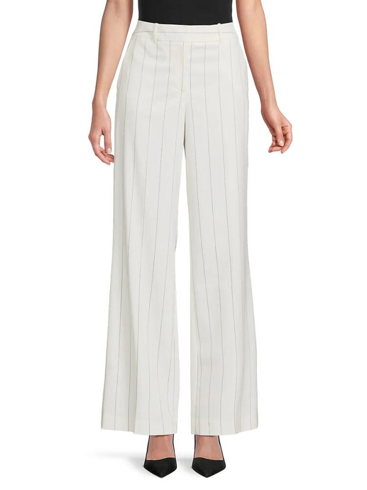 Karl Lagerfeld Paris Women's Striped Wide Leg Pants - Soft White Cover