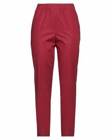 Rosso35 Woman Pants Red Cotton, Elastane Cover