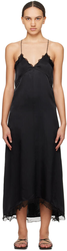 Filippa K Black Structure Frill Maxi Dress Cover