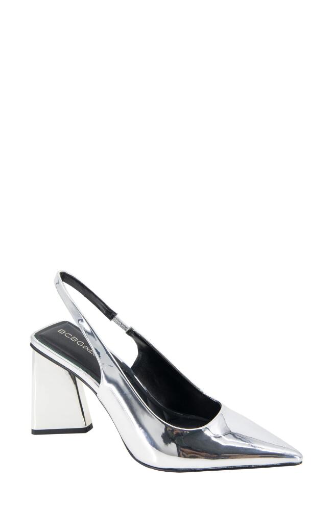 bcbg Trina Pointed Toe Slingback Pump in Silver Cover