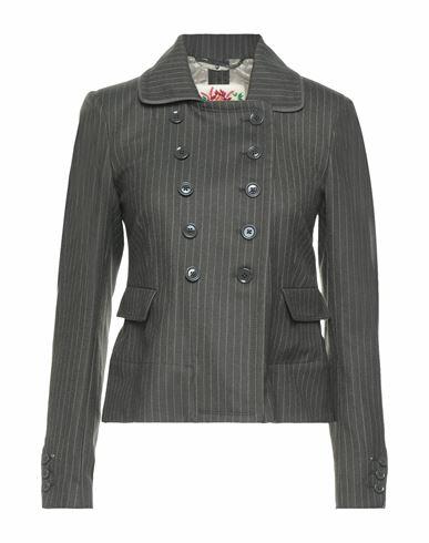 High Woman Blazer Military green Virgin Wool, Elastane Cover