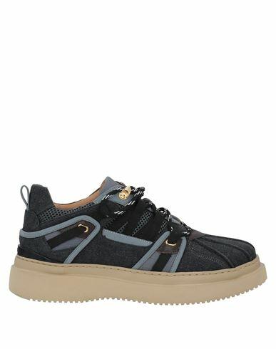 Buscemi Man Sneakers Steel grey Textile fibers, Soft Leather Cover