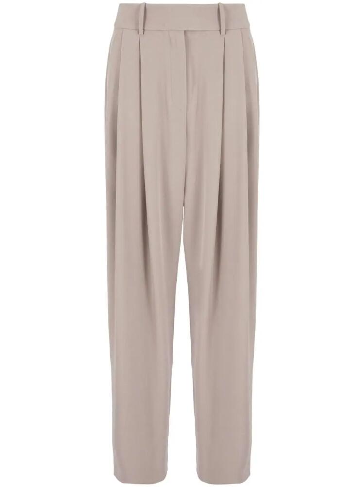 Giorgio Armani silk-georgette tailored trousers - Neutrals Cover