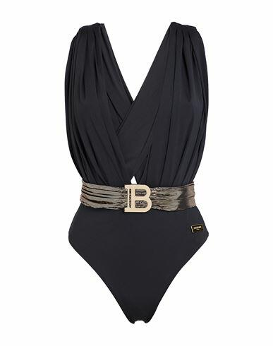 Balmain Woman One-piece swimsuit Black Polyester, Elastane Cover