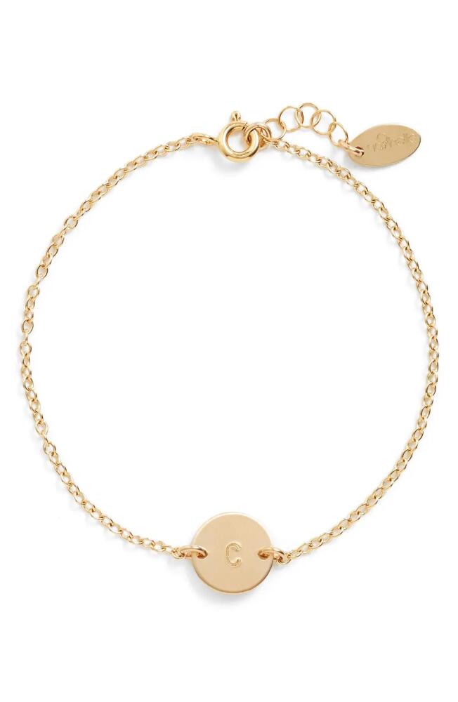 Nashelle Initial Mini Disc Bracelet in 14K Gold Fill C Cover