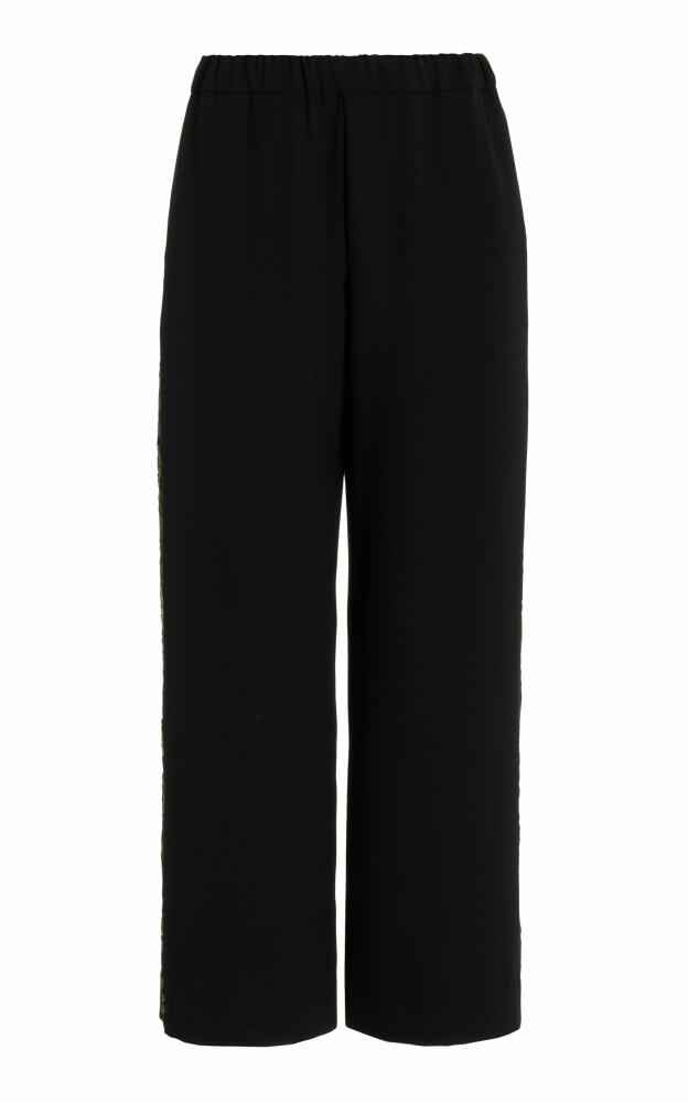 Wales Bonner - Cairo Embroidered Grain de Poudre Wool Pants - Black Cover