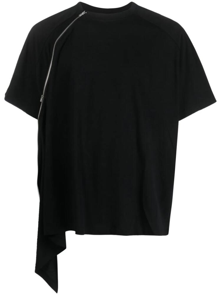 HELIOT EMIL draped-detail cotton T-shirt - Black Cover