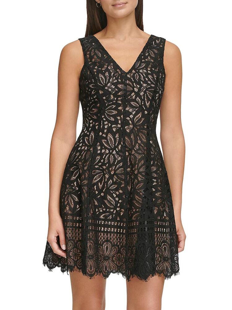 Kensie Women's Lace Mini Dress - Black Multi Cover