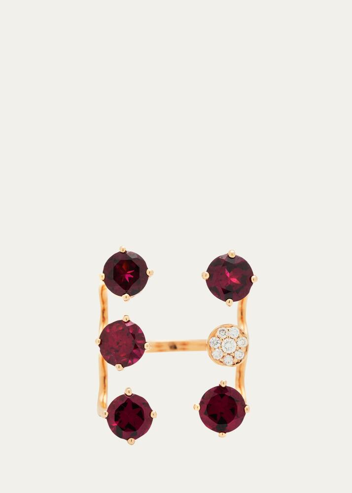 Stefere Rose Gold Rhodolite Garnet Ring from The Aurore Collection, Size 7 Cover