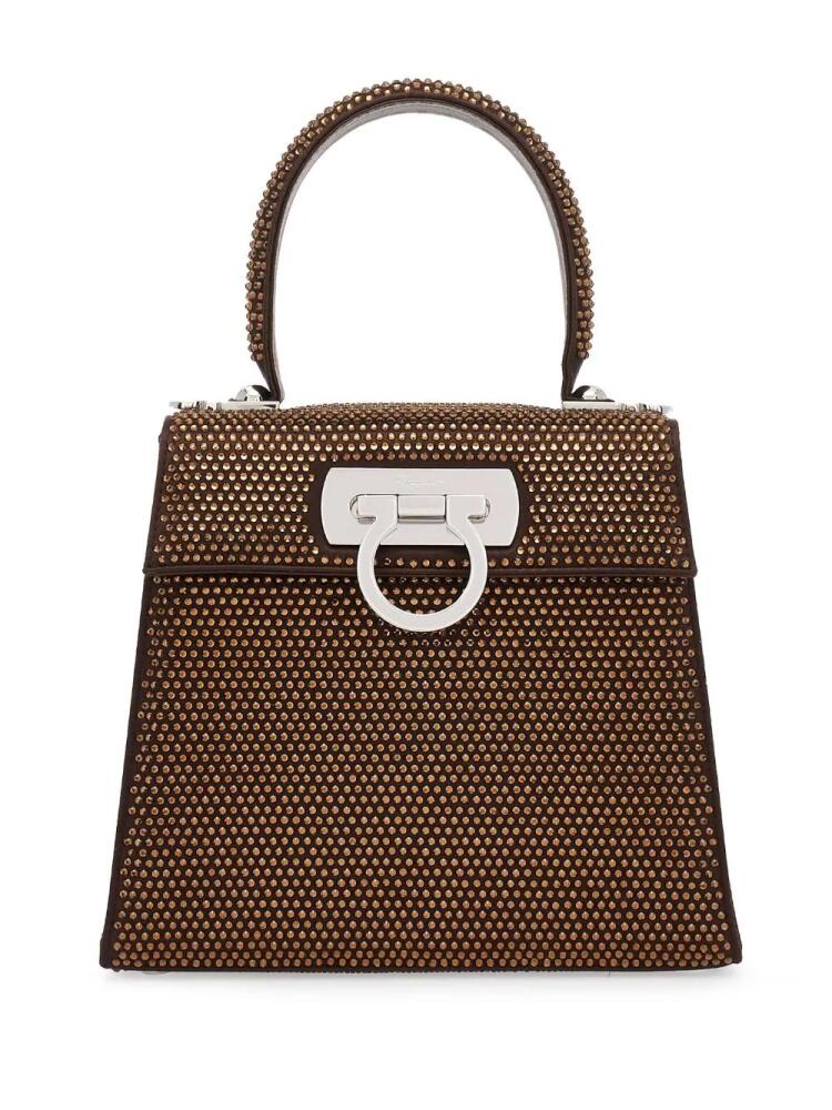 Ferragamo Iconic Top Handle crystal bag - Brown Cover