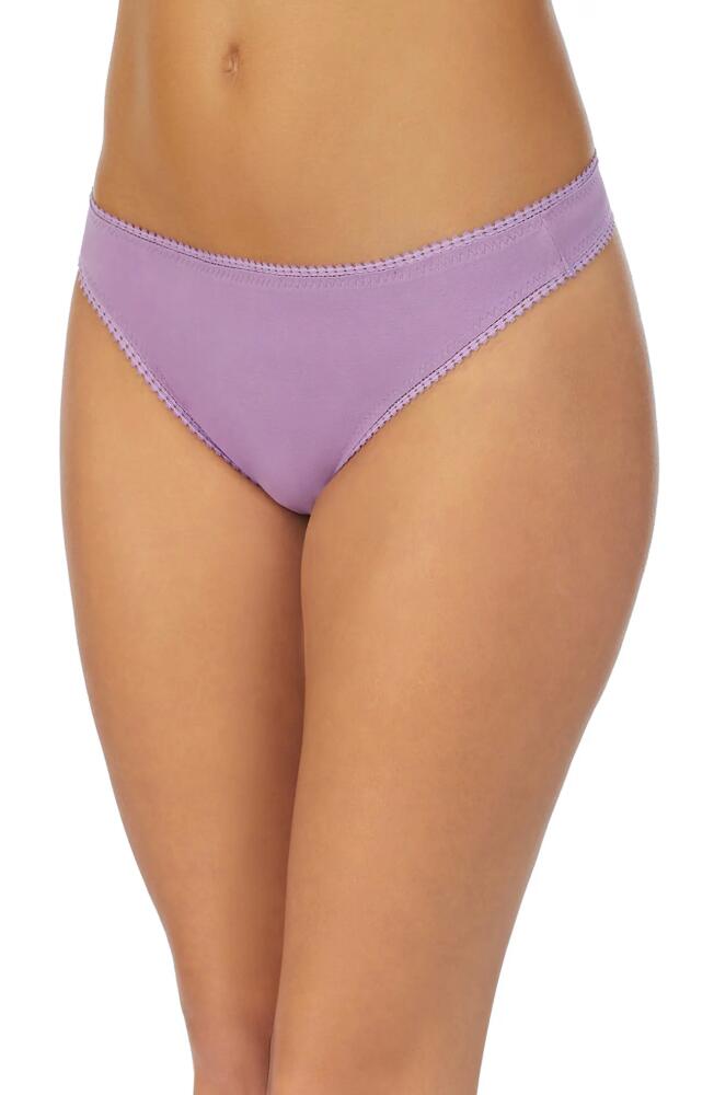 On Gossamer Cabana Stretch Cotton Thong in Violet Flower Cover