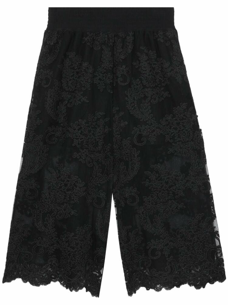 Simone Rocha floral-lace shorts - Black Cover