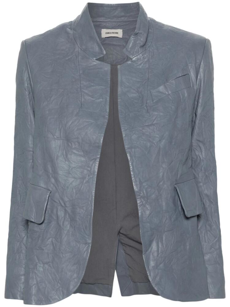 Zadig&Voltaire Verys crinkled leather blazer - Blue Cover