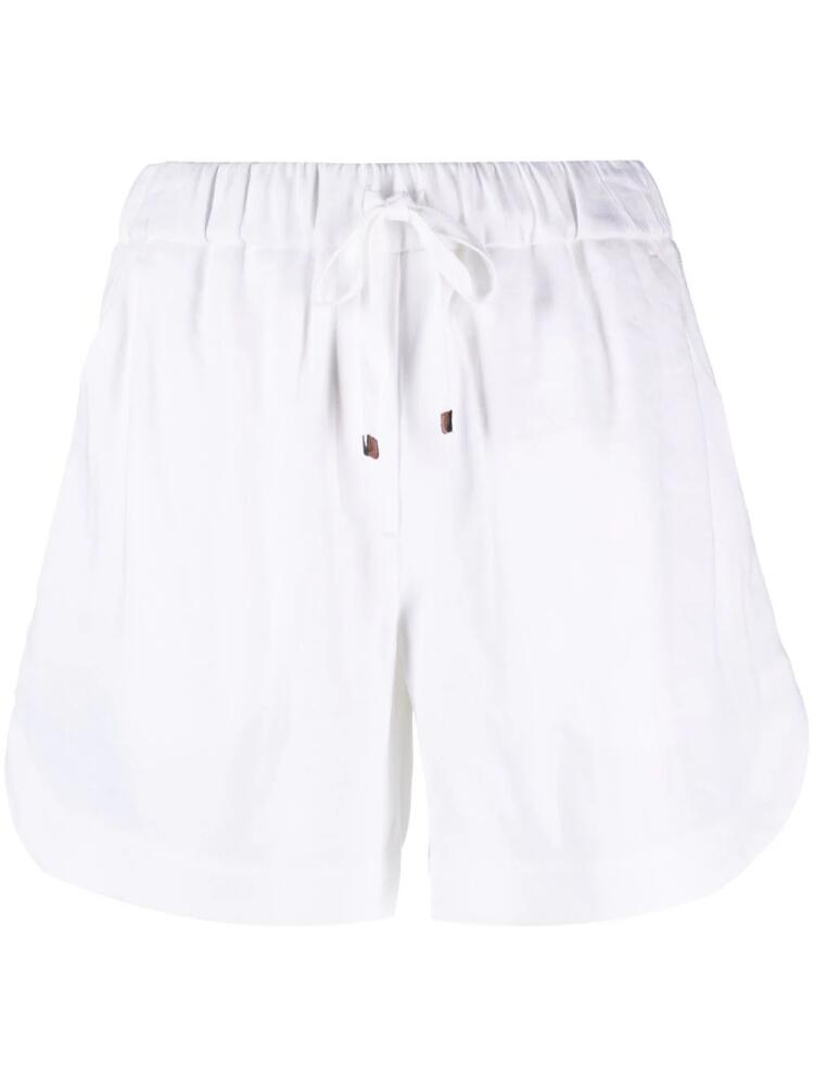 Lorena Antoniazzi side-stripes drawstring linen shorts - White Cover