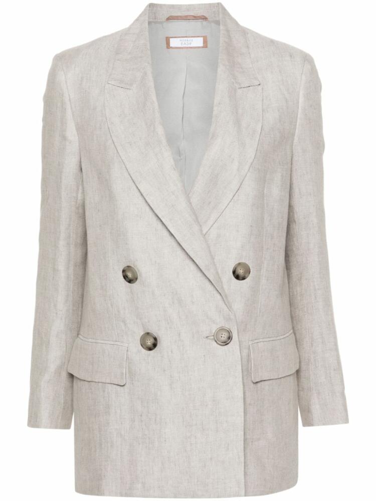 Peserico double-breasted linen blazer - Grey Cover