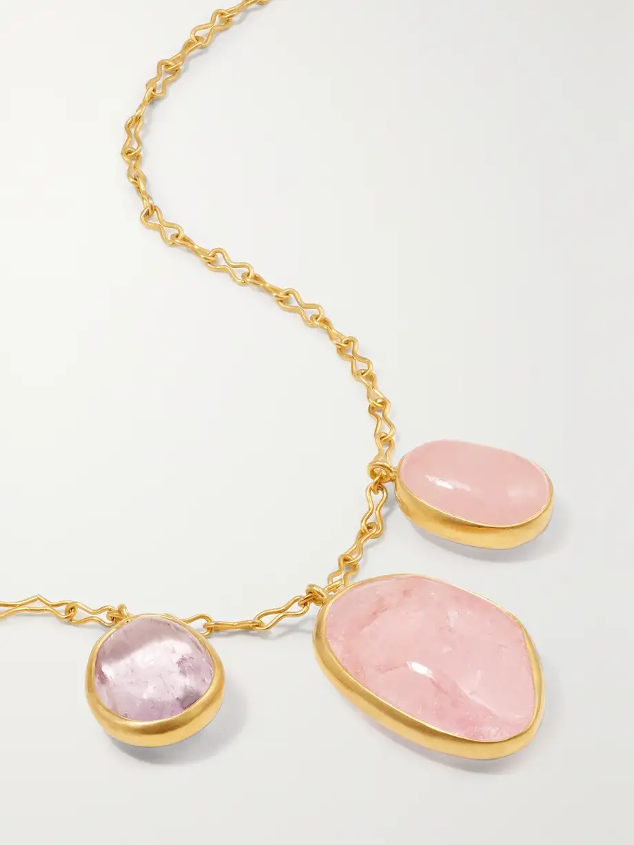 Pippa Small - 18-karat Gold Multi-stone Necklace - Pink Cover