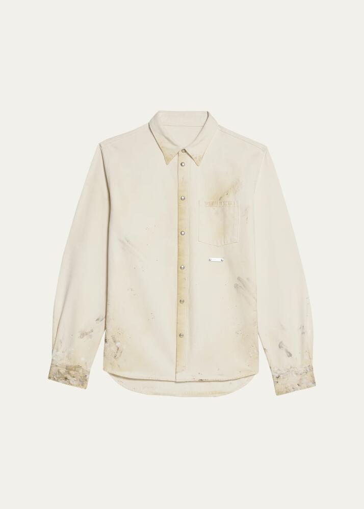 Helmut Lang Men's Dirty-Effect Overshirt Cover