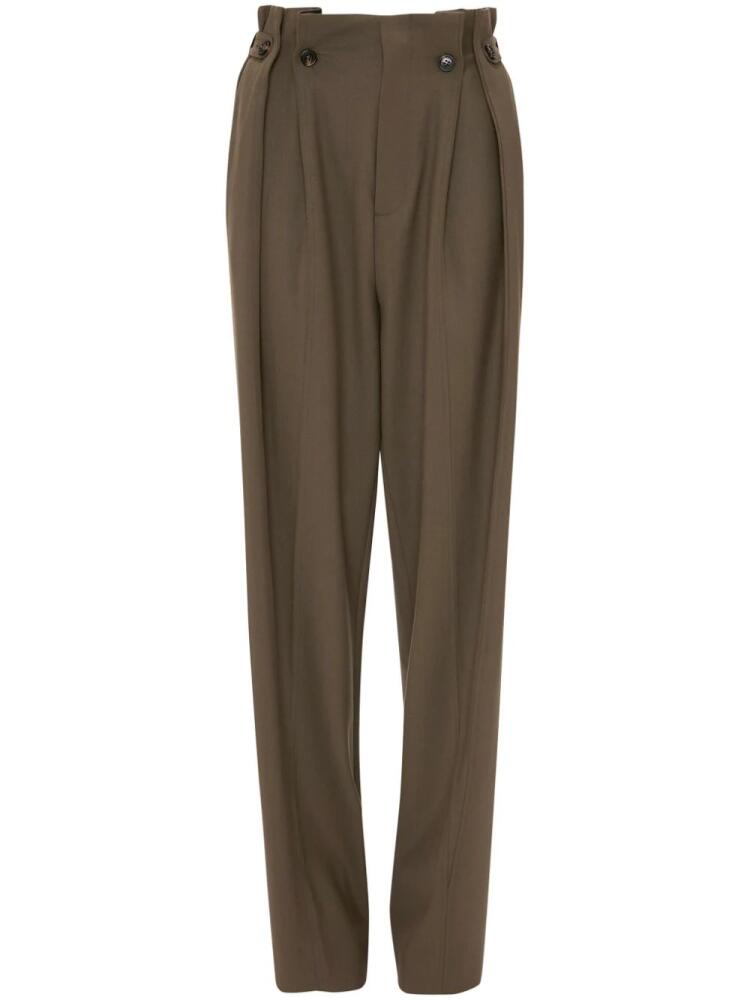 Victoria Beckham gathered-waist tapered trousers - Brown Cover