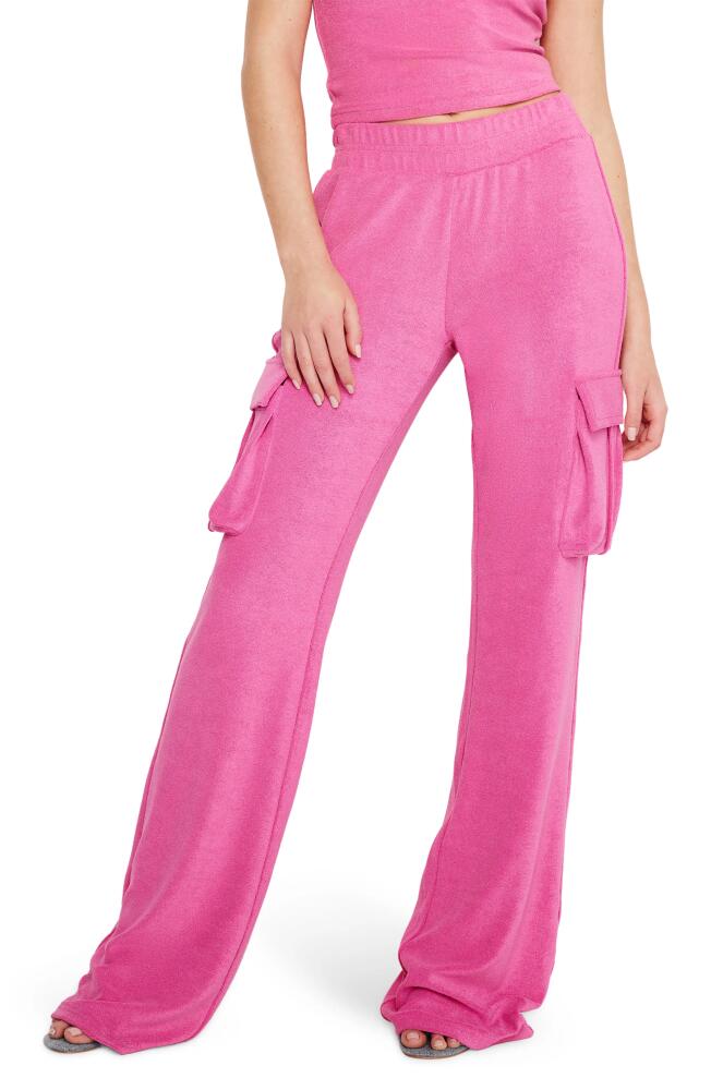 Good American Terry Cargo Pants in Pink Glow002 Cover